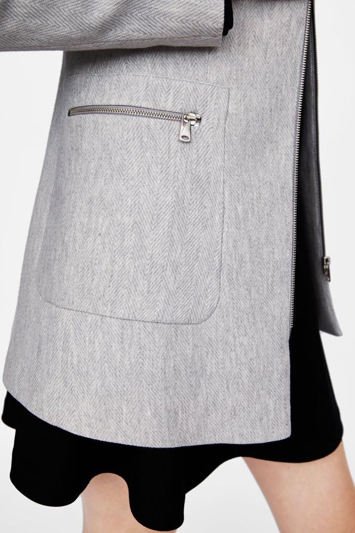 Collarless coat zara online