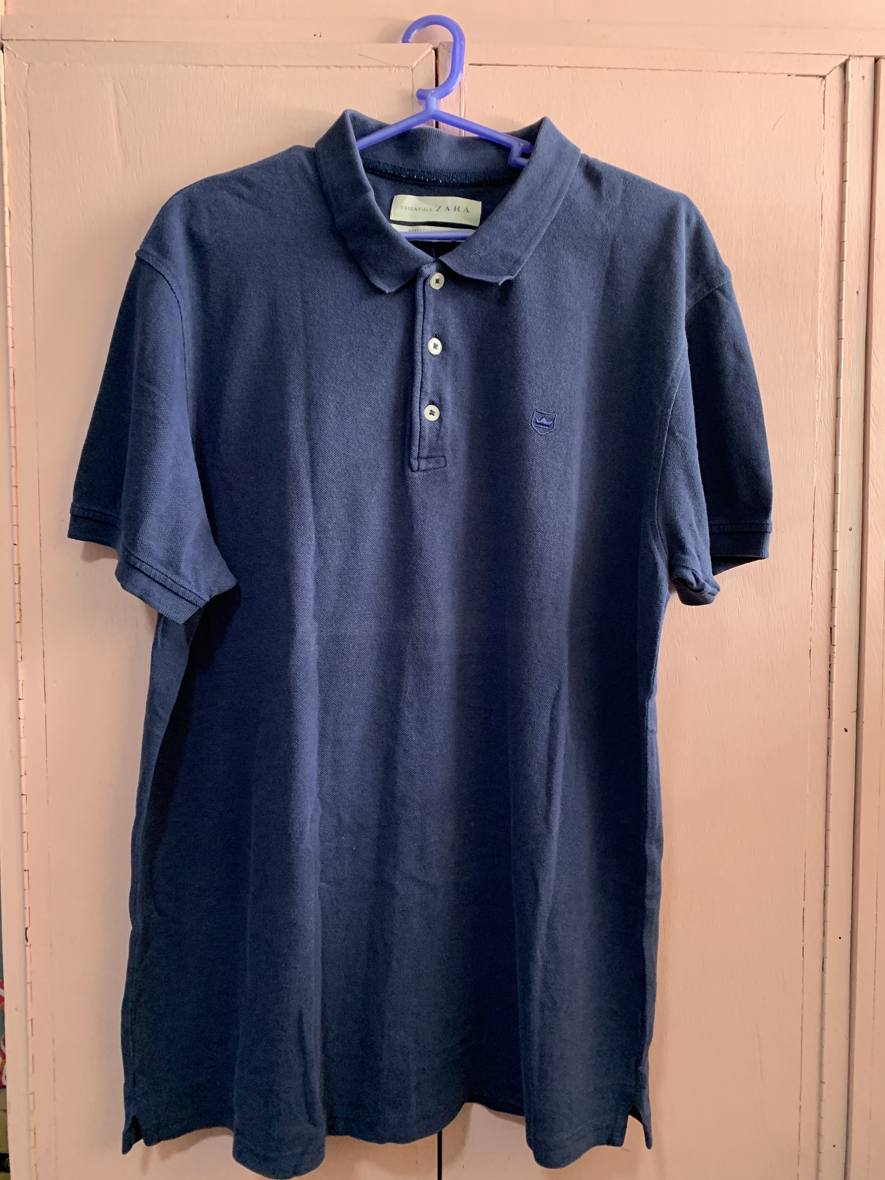 Zara Blue Perfect Polo Shirt MEN’S XL, Men's Fashion, Tops & Sets ...