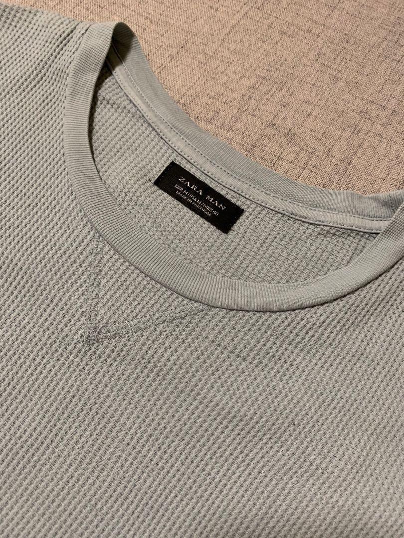 Zara Man Grey Knit Shirt MEN'S MEDIUM 