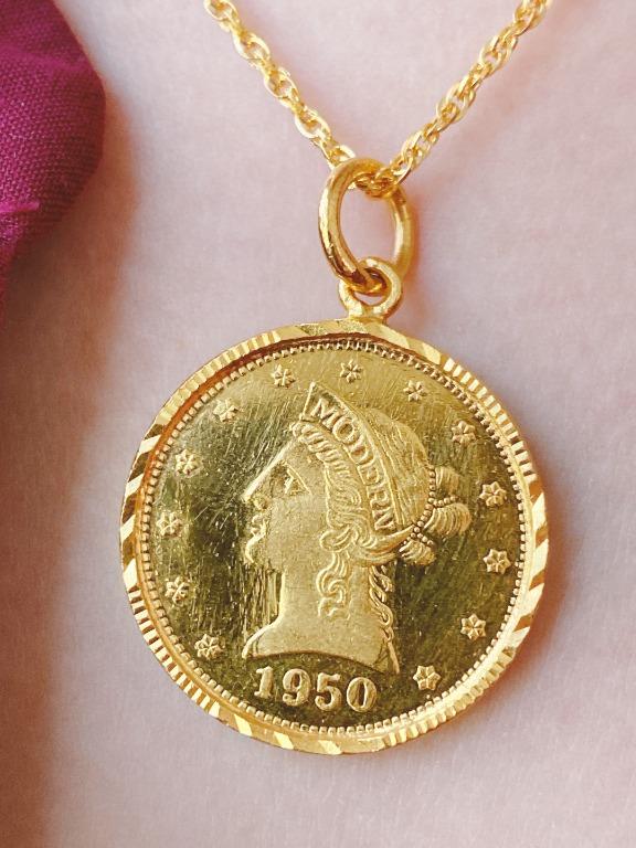 Gold coin necklaces for sale shop