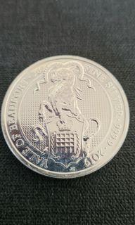 2 Oz Queen's Beast 2019 .999 Fine silver Coin