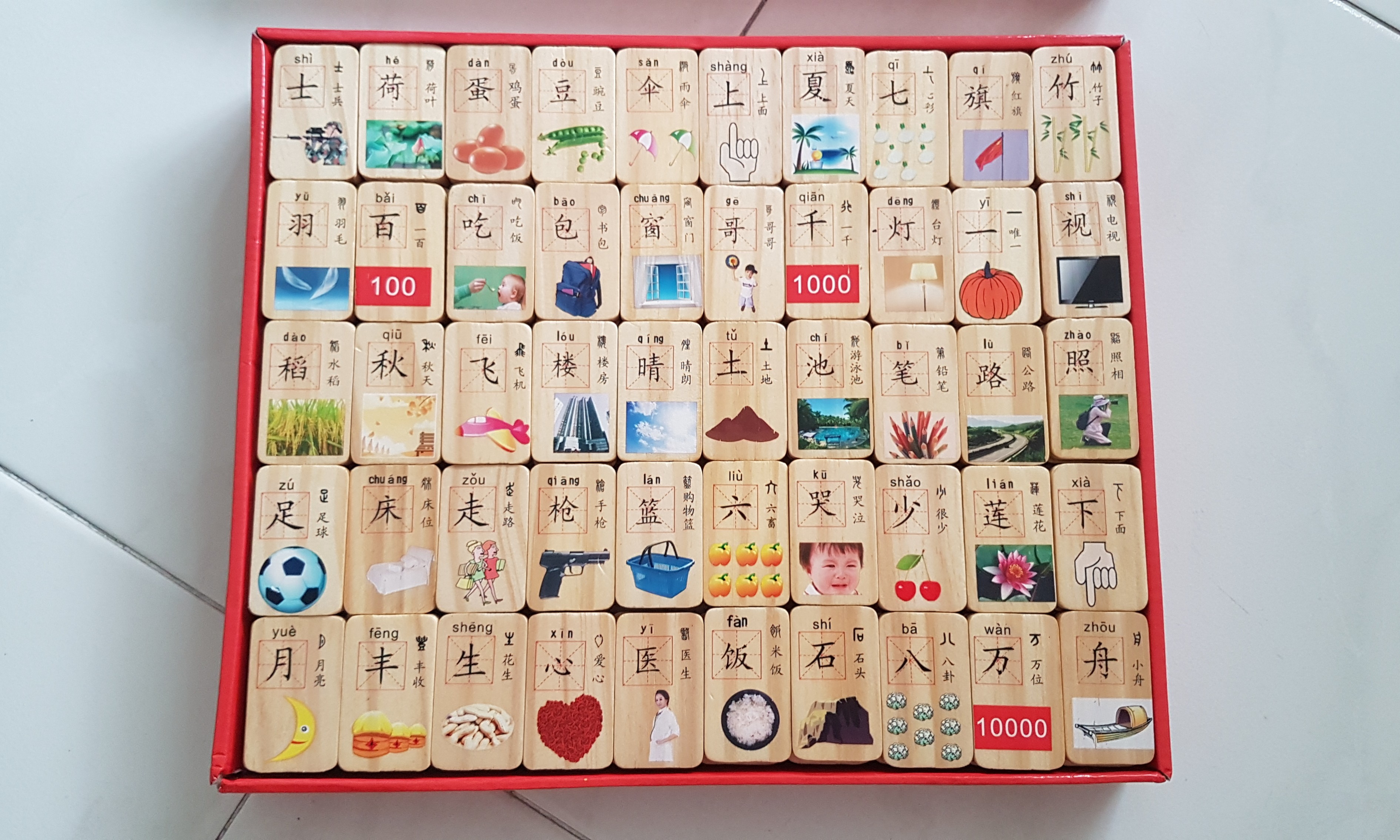  Chinese Wooden Characters Domino Play Set Hobbies Toys Toys 