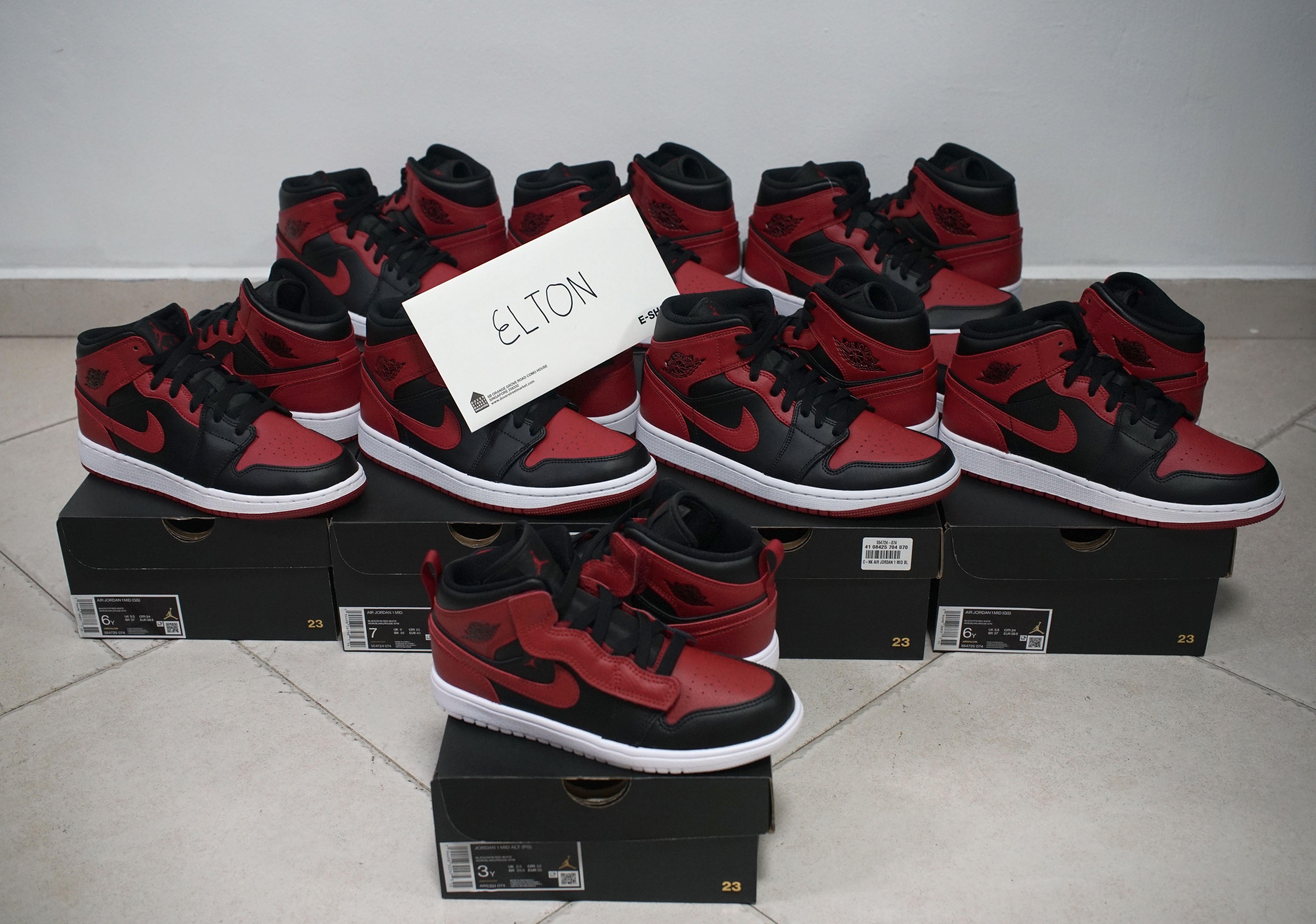 Air Jordan 1 mid banned, Men's Fashion 