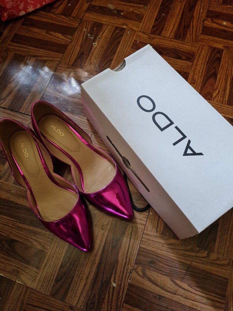 Aldo metallic heels discount