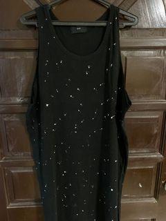 Black Splatter Long Tank Top for Men or Dress Shirt sleeveless for Women FREE SIZE