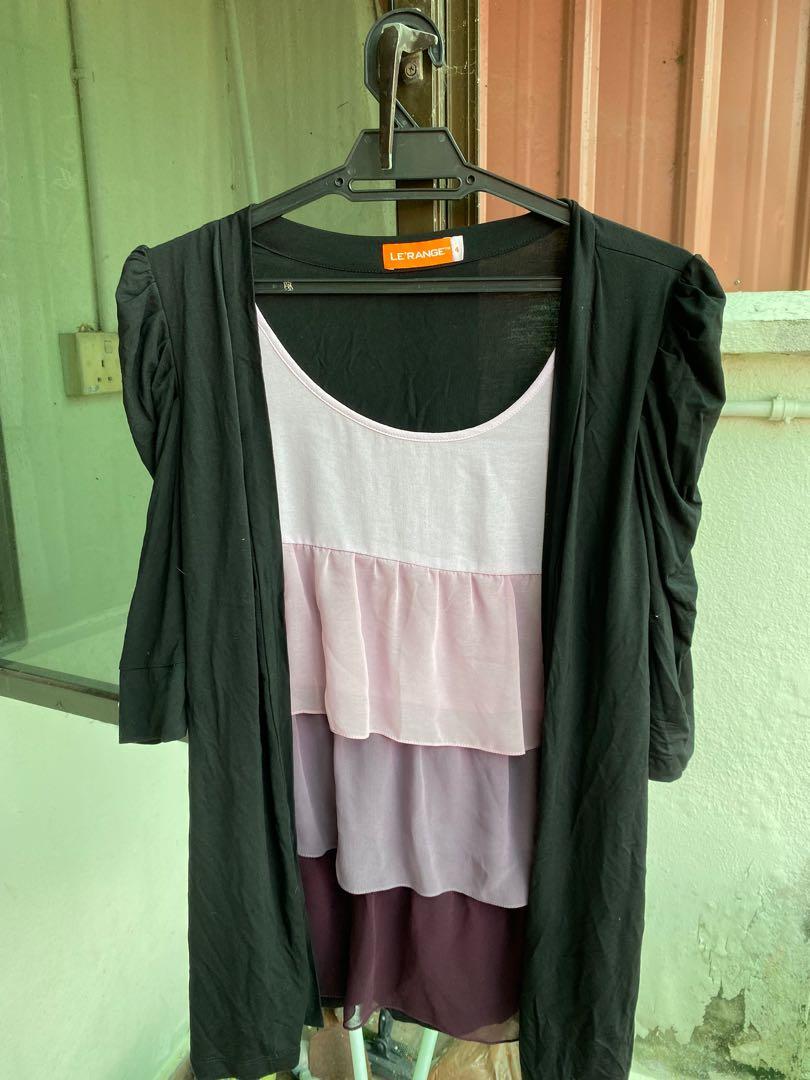 cardigan with shirt attached
