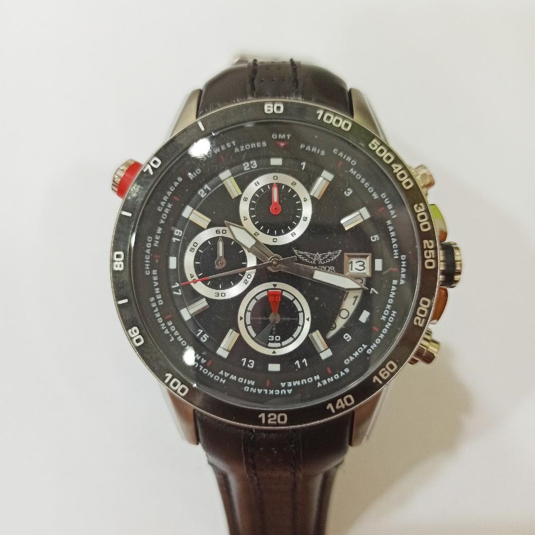 Aviator f series clearance world time tachymetre chronograph