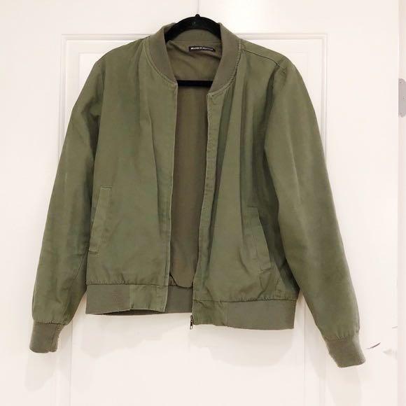 Brandy melville green bomber jacket online