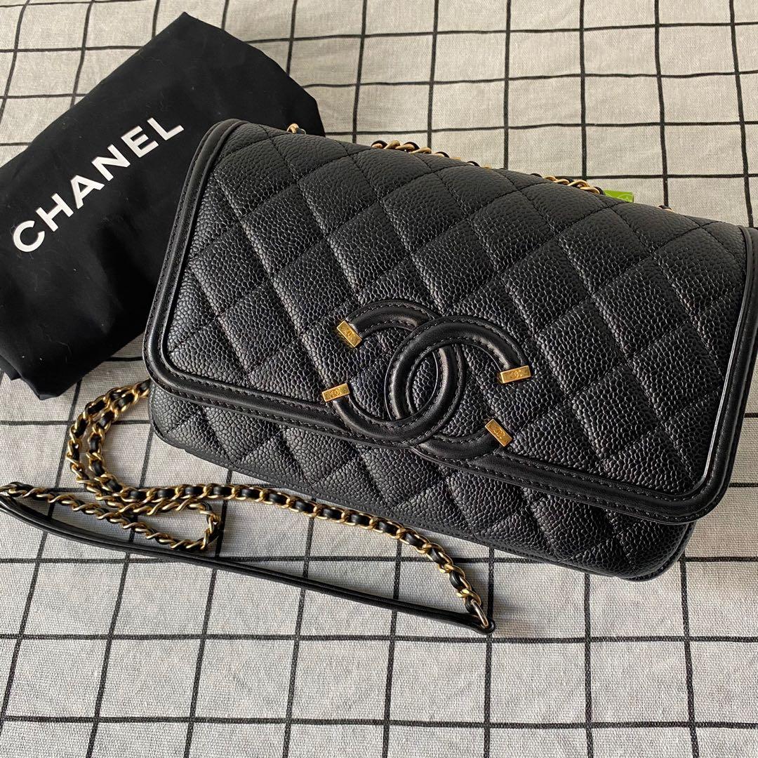 ⭐️ Chanel Small Filigree Flap in Black, Luxury, Bags & Wallets