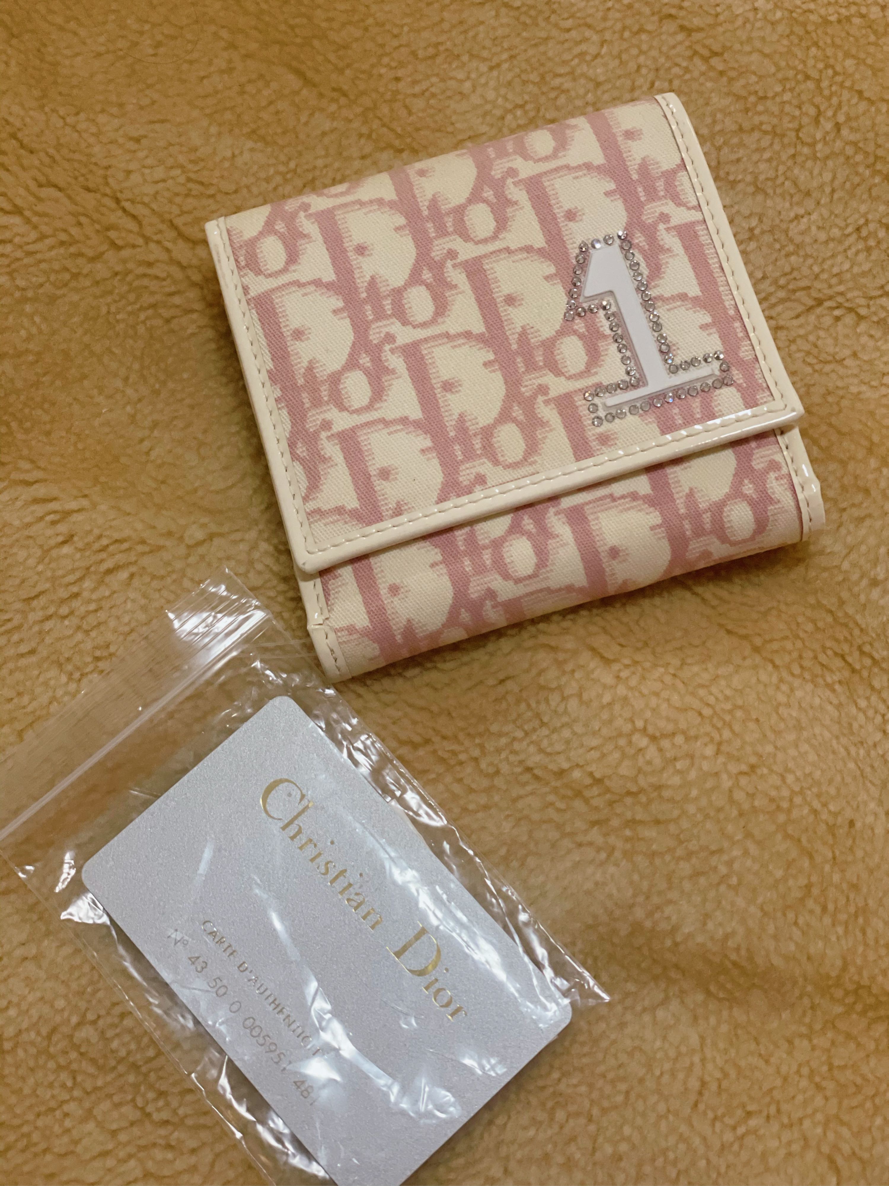 pink dior wallet