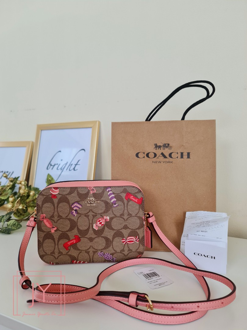 COACH Mini Camera Bag In Signature Canvas With Candy Print