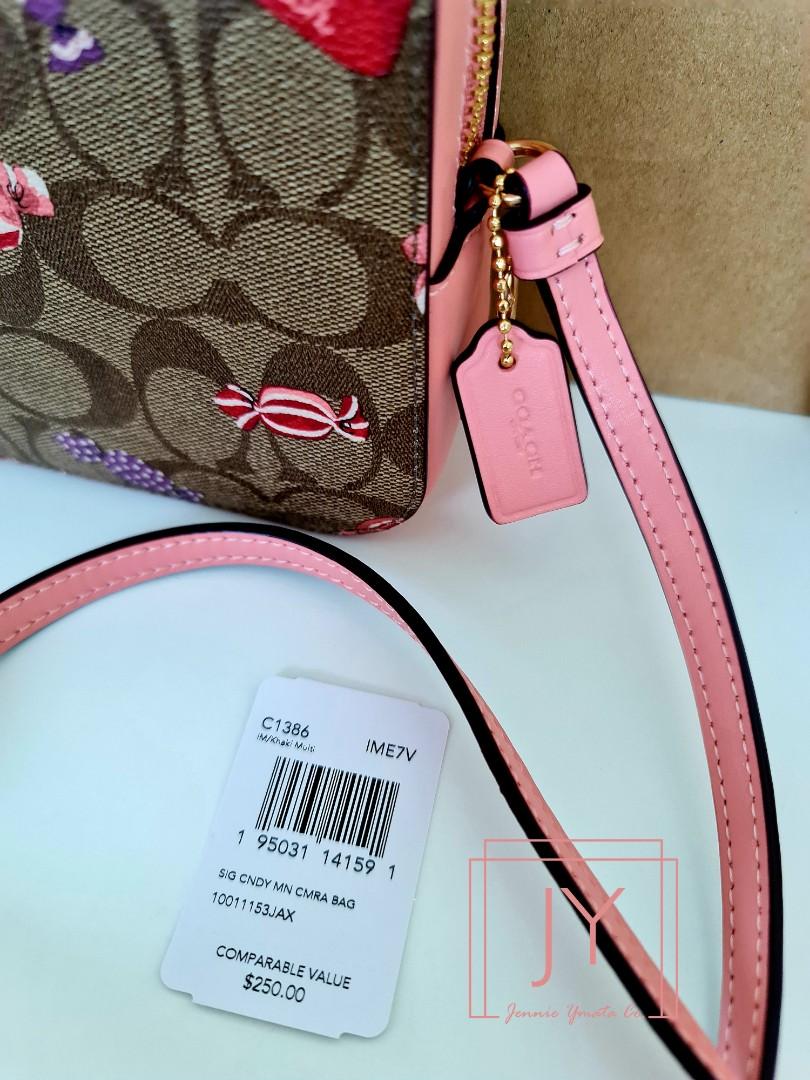 Mini camera bag in signature canvas with candy print