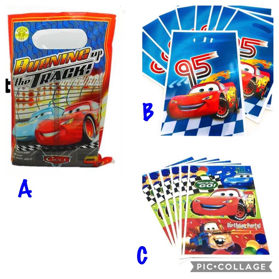 10 Disney Cars Favor Treat Box *10Ct* Loot Goody Candy Bags Party Supplies 