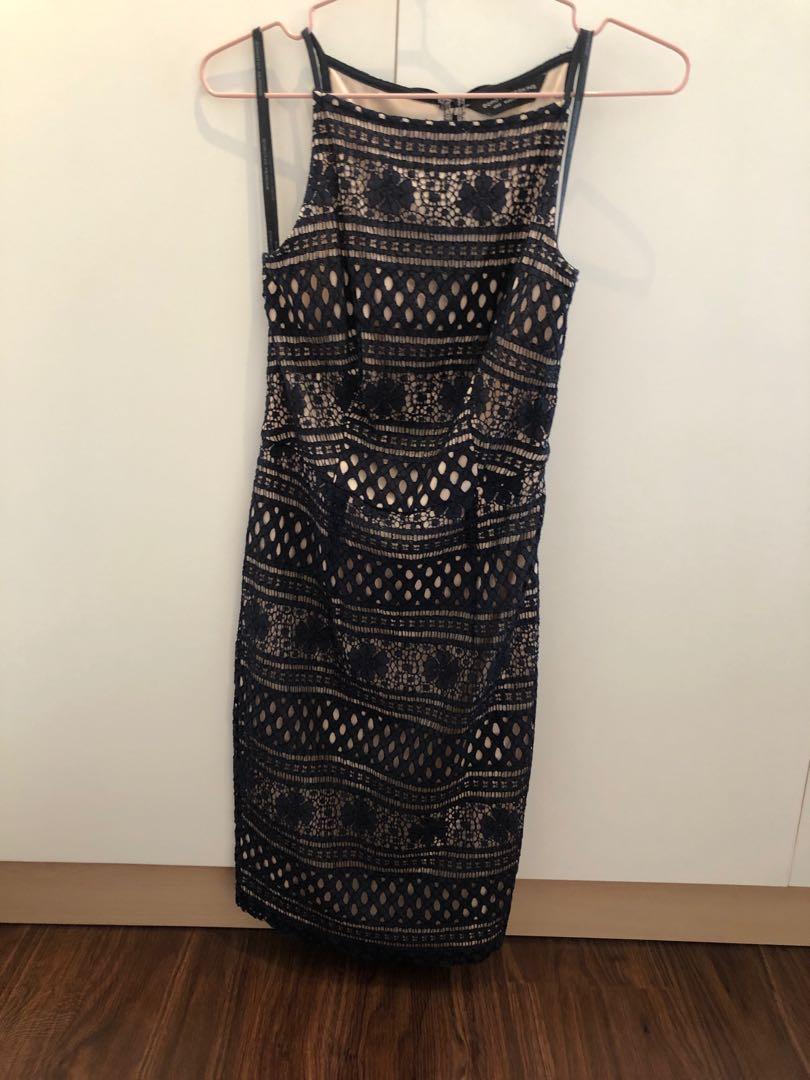 dorothy perkins navy blue lace dress Women s Fashion Muslimah Fashion Dresses on Carousell