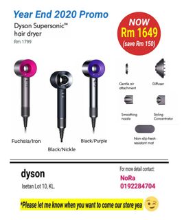 Dyson Supersonic Hair Dryer Black Purple Health Beauty Hair Care On Carousell