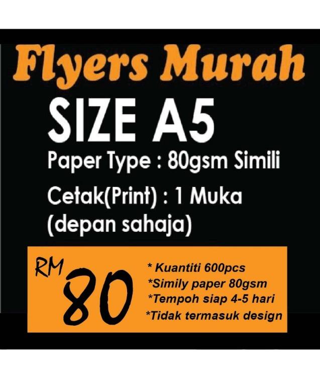 Flyers Murah Size A5 Design Craft Others On Carousell