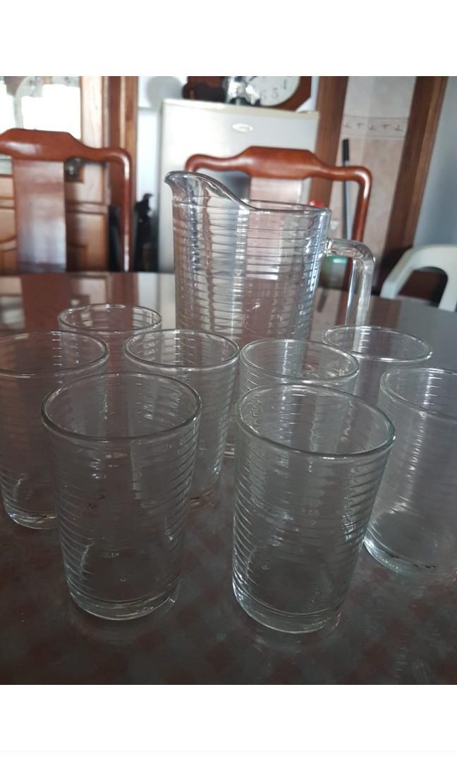 Malay Glass N Pitcher Furniture Home Living Kitchenware Tableware Pitchers Dispensers On Carousell