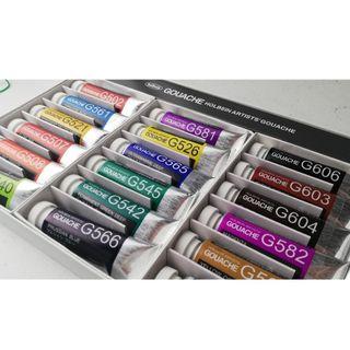 Holbein Artists Gouache 18 Color Set 15ml G713 [FREE MAGNETIC HALF PANS & CASE]