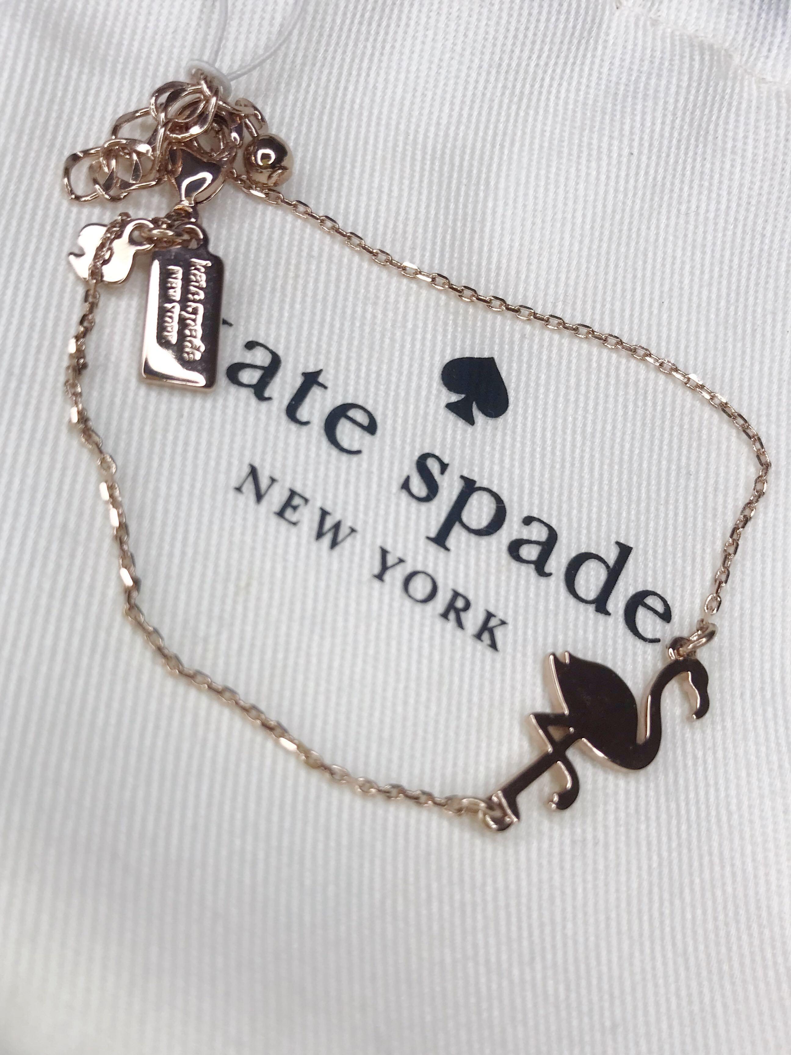 Kate Spade flamingo rose gold bracelet