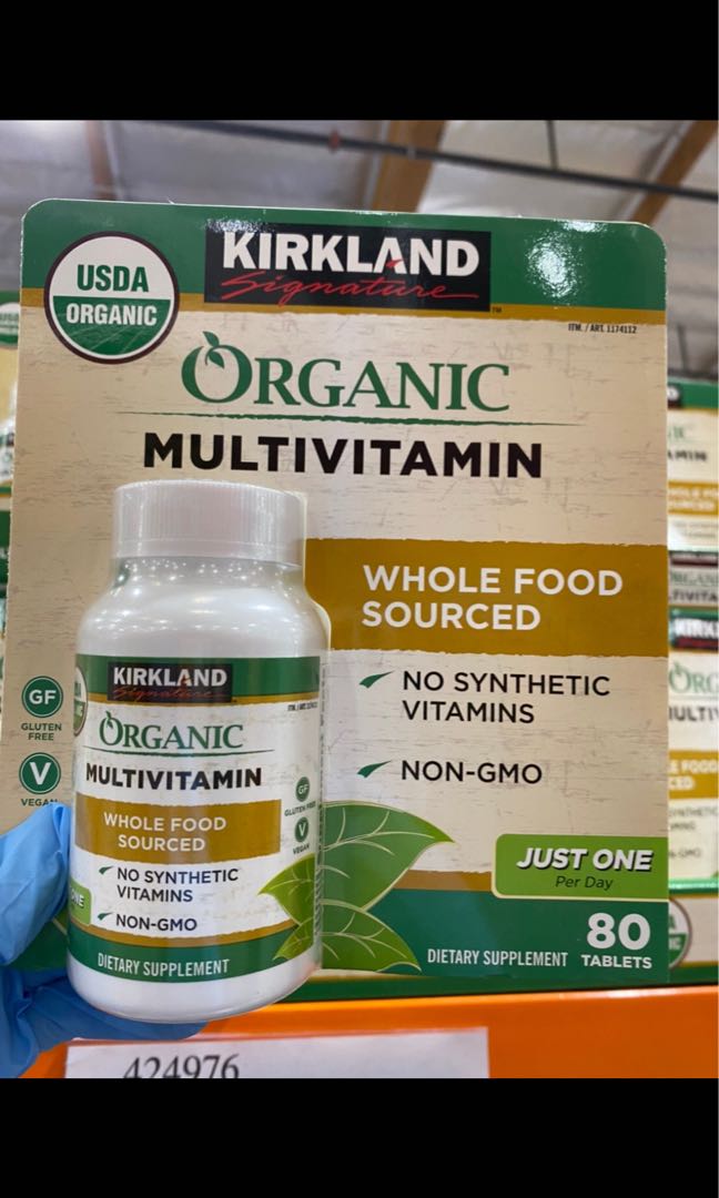 全新美國Kirkland organic multivitamin whole food sourced 80 粒（美國代購）, 健康及營養