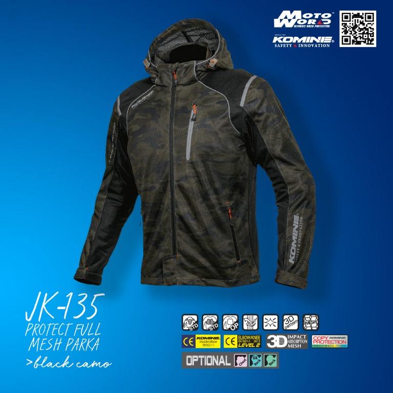 Komine Jk135 Protect Full Mesh Motorcycle Jacket Parka Motorcycles Motorcycle Apparel On Carousell