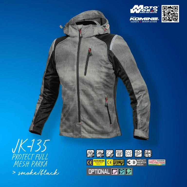Komine Jk135 Protect Full Mesh Motorcycle Jacket Parka Motorcycles Motorcycle Apparel On Carousell