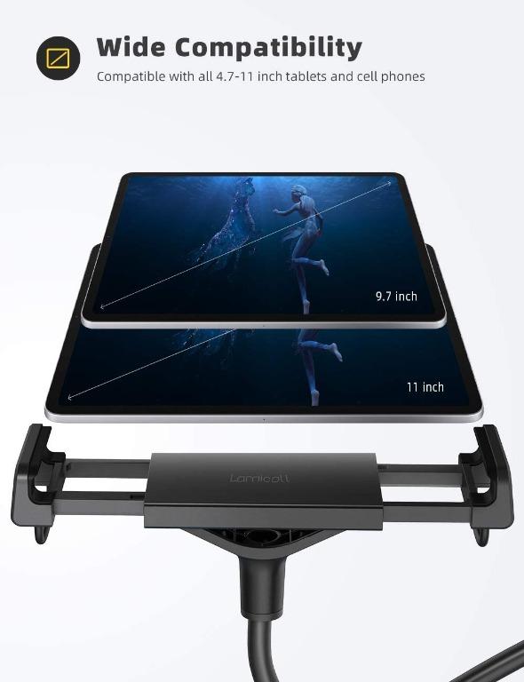 lamicall gooseneck tablet holder flexible tablet stand 360 adjustable lazy arm holder clamp bracket bed for 2020 new ipad pro 9 7 10 5 ipad air