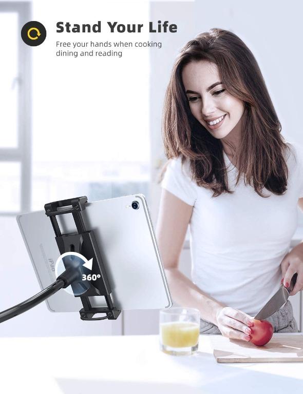 Lamicall Gooseneck Tablet Holder, Flexible Tablet Stand 360 Adjustable Lazy Arm Holder Clamp