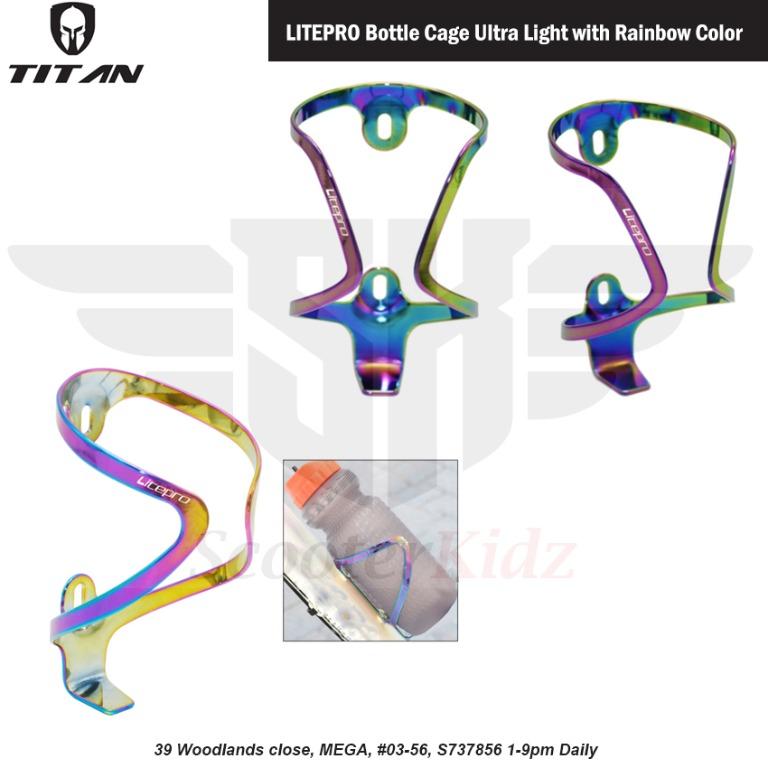 LITEPRO Bottle Cage Ultra Light with Rainbow Color