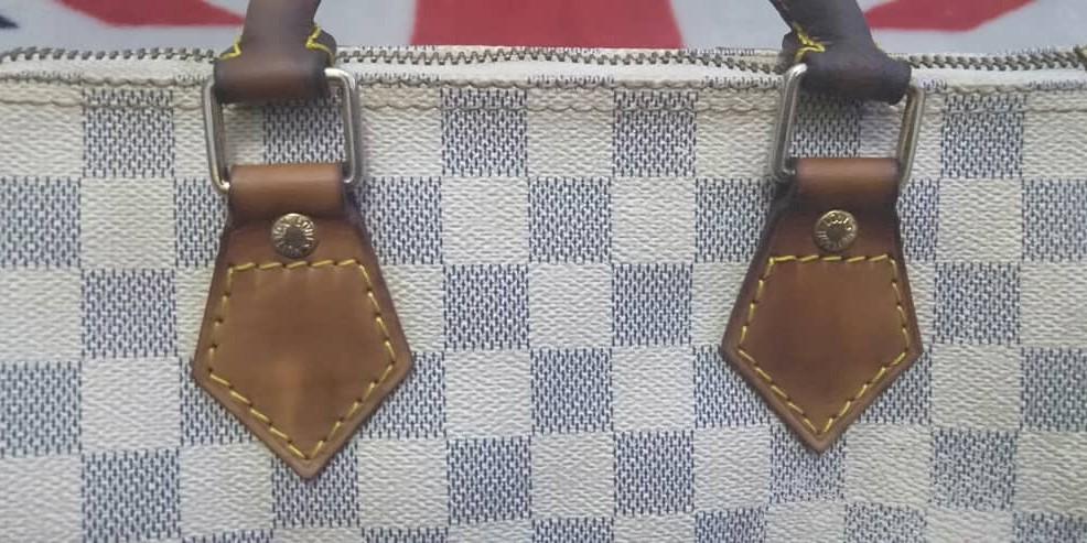 Louis Vuitton LV Hand Bag Speedy 25 White Damier Azur authentic 2019