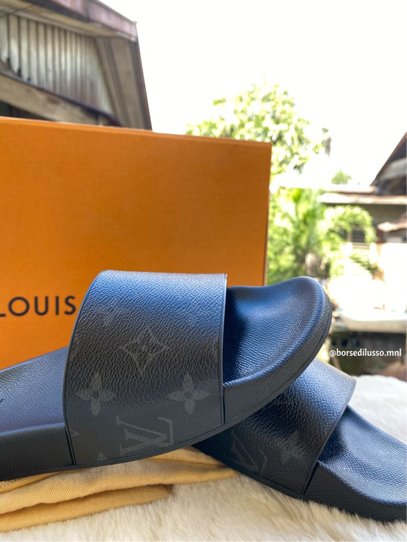 Replica Louis Vuitton Waterfront Mules In Monogram Eclipse for Sale