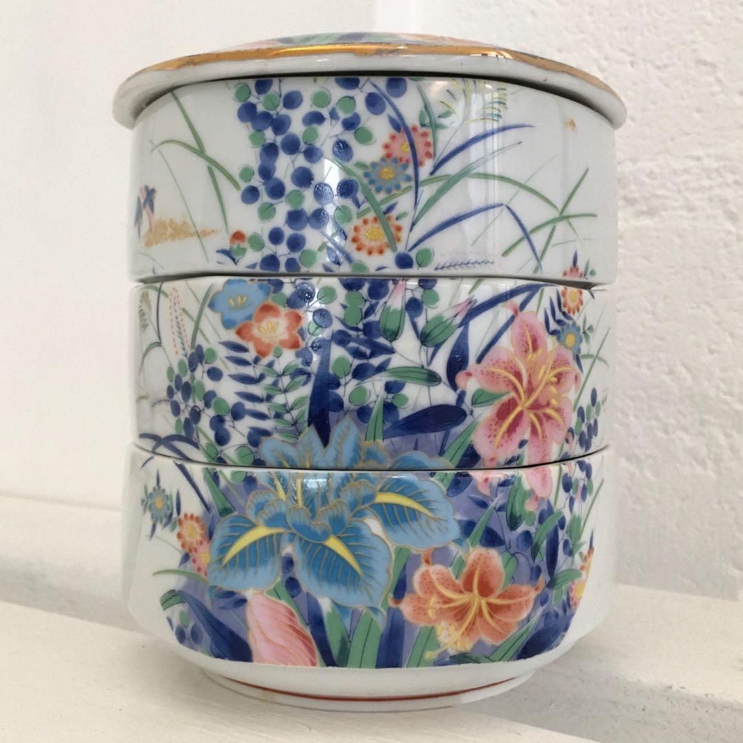 Meibo’s Fine Art - Vintage Japanese Porcelain 3-Tier Tiffin / Container ...