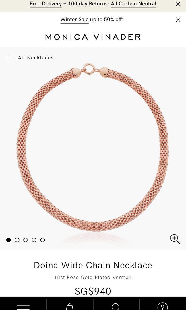 Monica vinader doina rose gold necklace 