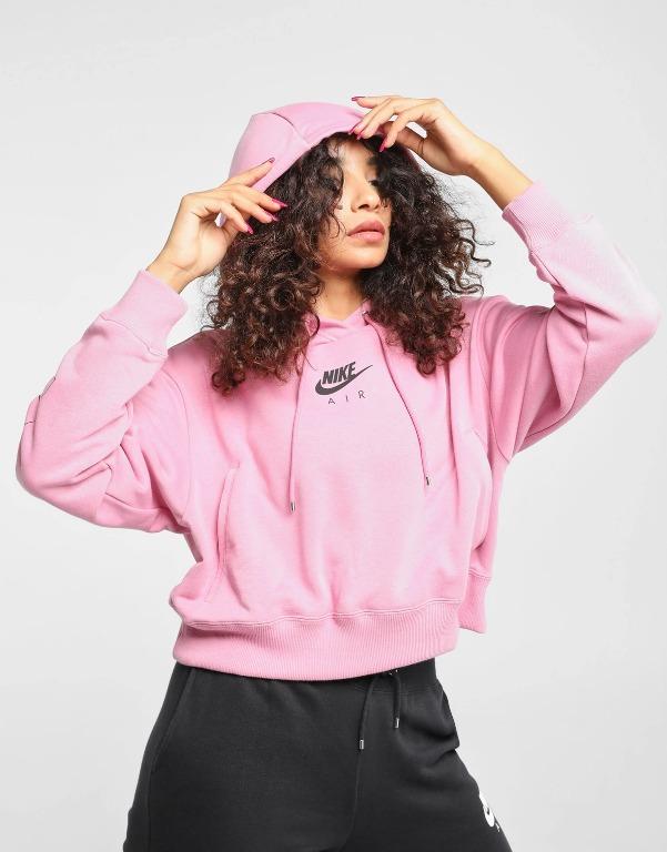 pink cropped nike hoodie