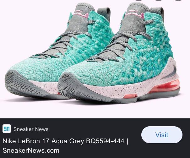 Nike Lebron aqua grey, 男裝, 男裝鞋 