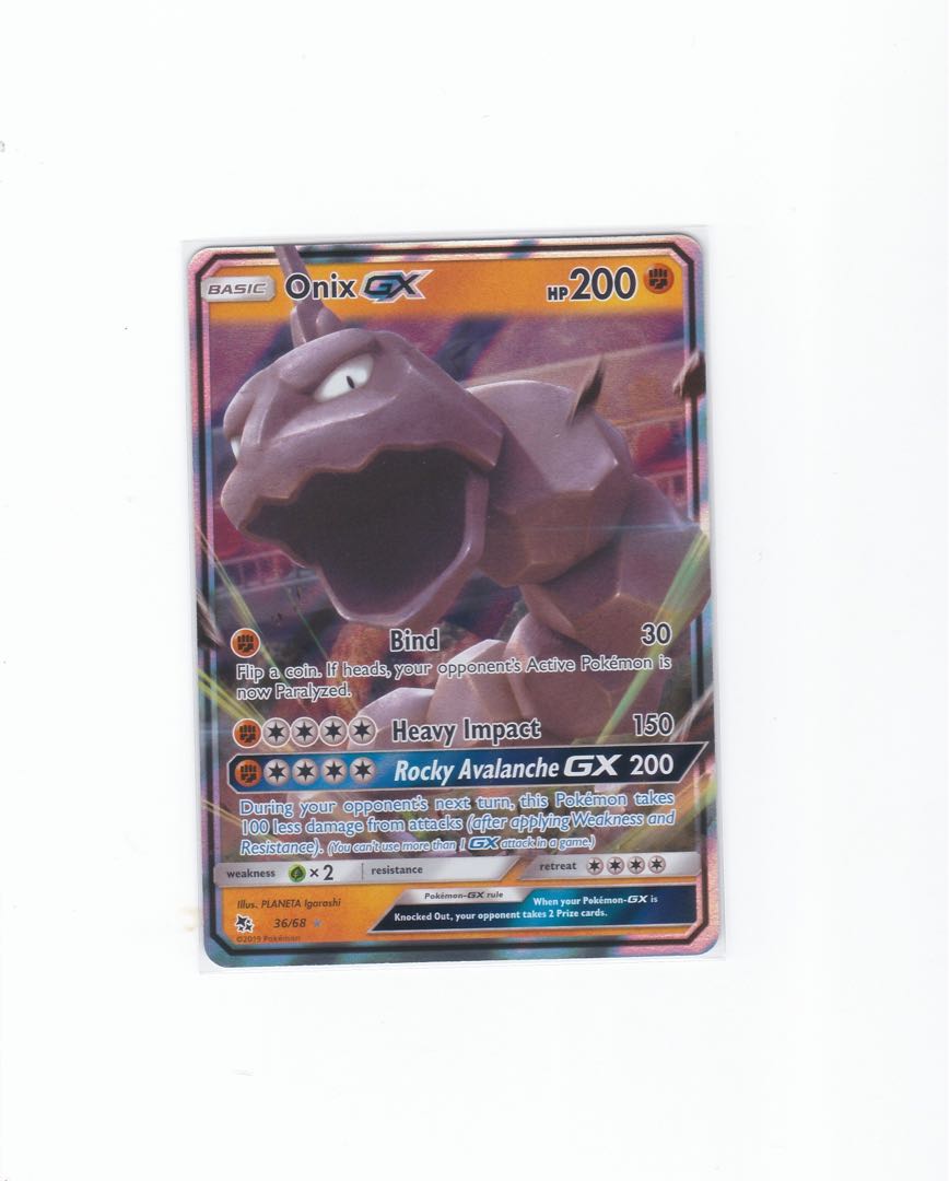 Onix Gx 36 68 Pokemon Card Tcg Toys Games Board Games Cards On Carousell