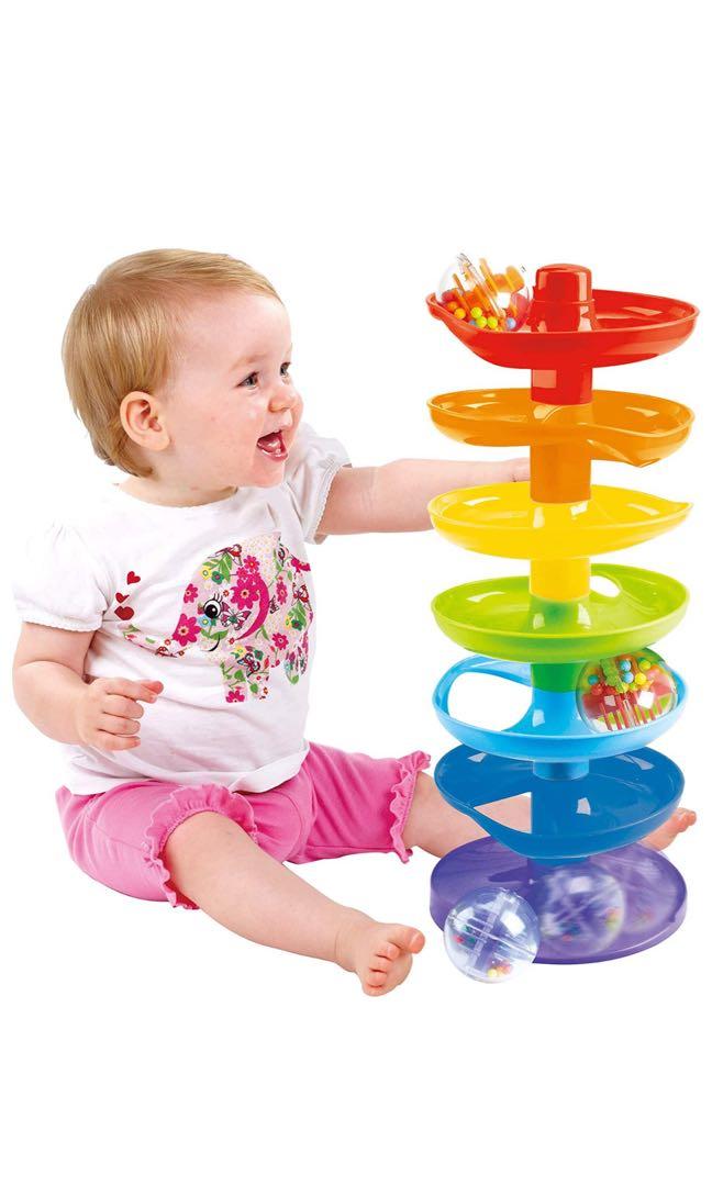 Playgo Super Spiral Tower Ball Drop & Roll Activity Toy Seven Colorful Ramps & Three