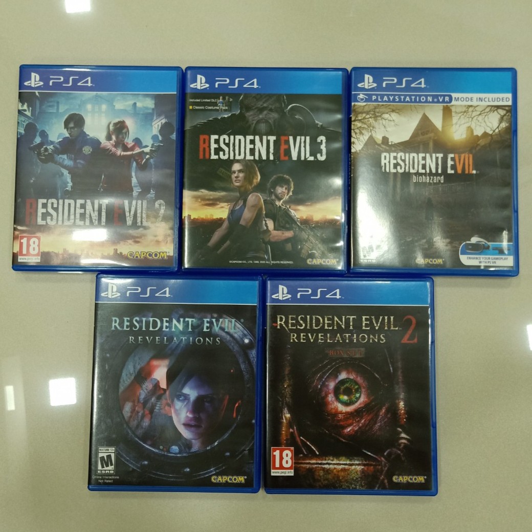 PS4 bundle Resident Evil 2, 3, 7, Revelations 1, Revelations 2 Deluxe,  Video Gaming, Video Games, PlayStation on Carousell