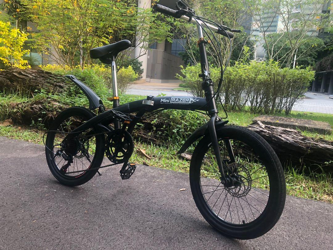 Razor 20 folding bike mint condition no frills 7 speed shimano tourney foldable foldie bicycle. Front and Rear brake disc Sports Equipment Bicycles Parts Bicycles on Carousell