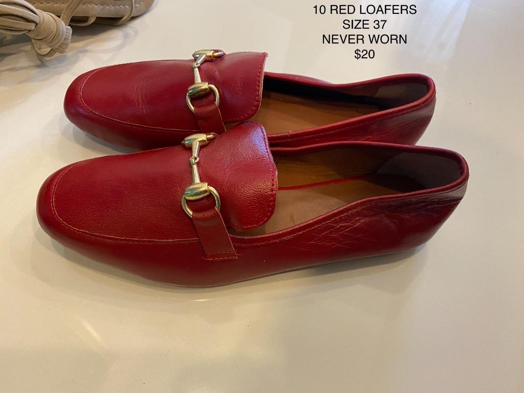 Red Loafer Shoes size 37 Luxury Sneakers Footwear on Carousell