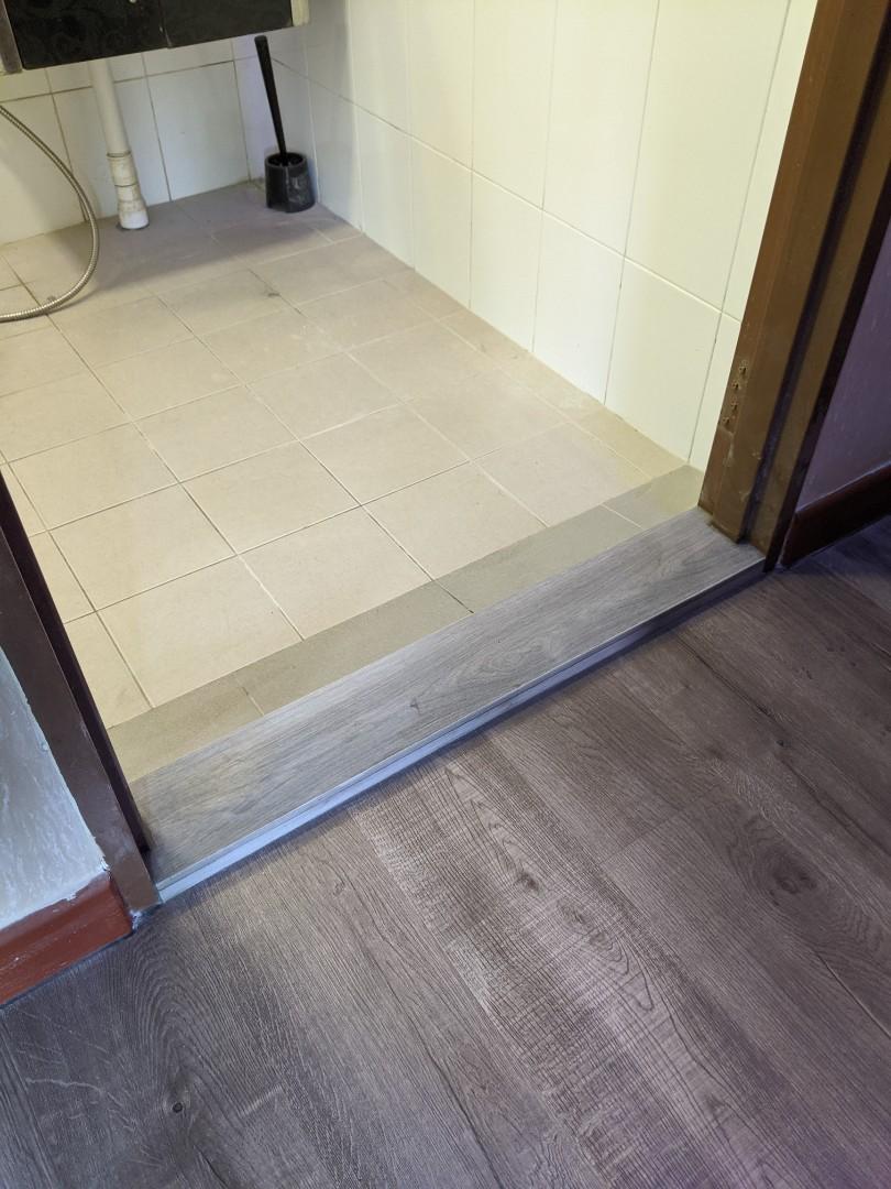 Toilet Renovation Construct Toilet entrance cement kerb/curb and