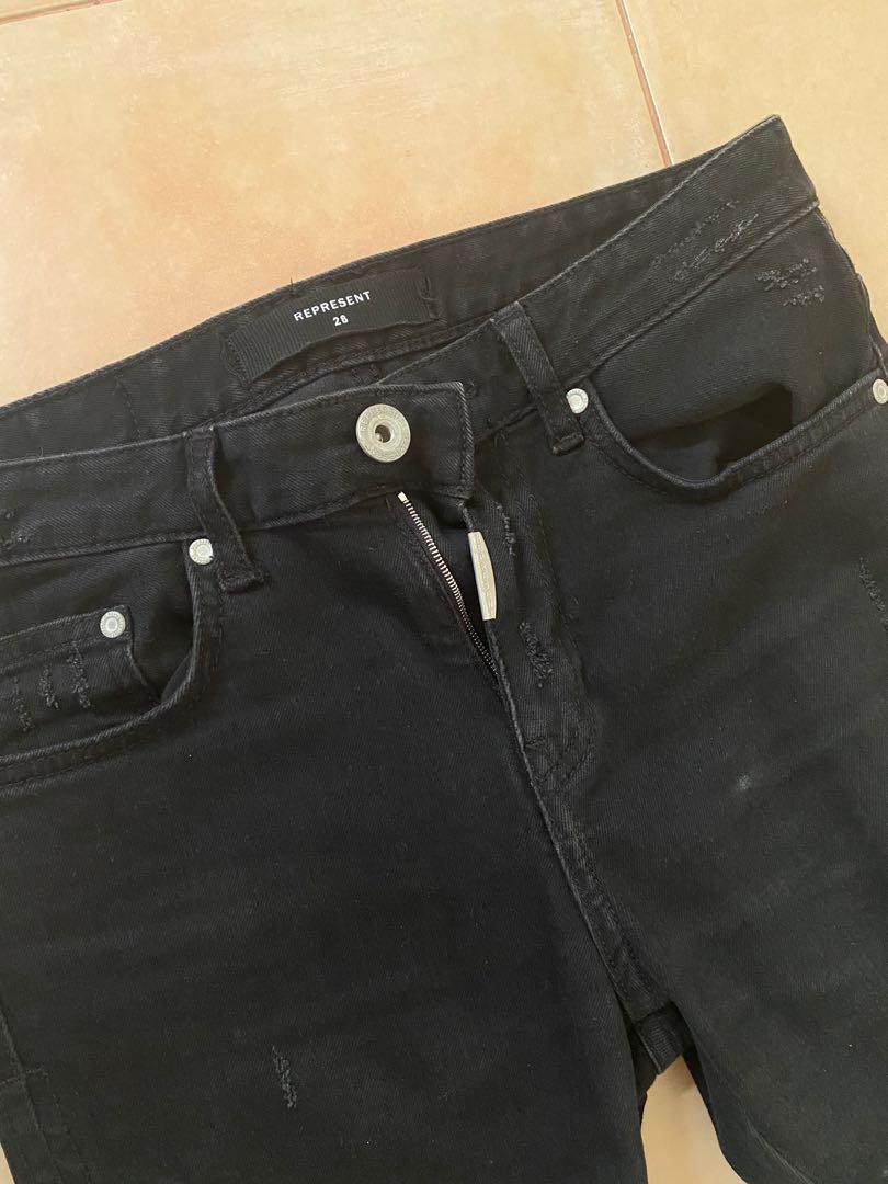 Represent Clothing jet black destroyer denim jeans size 28, Men's - Main Image