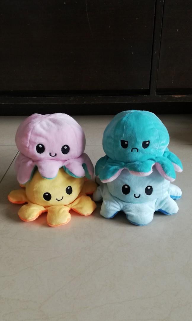reversible flip octopus plush
