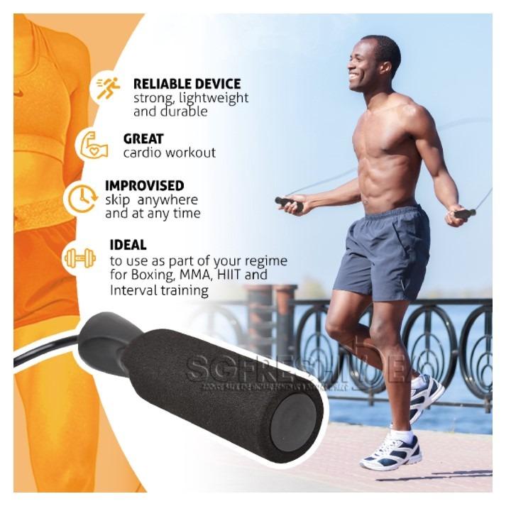 SG SELLER Tangle Free Skipping Jump Rope Gym Speed Cardio Indoor