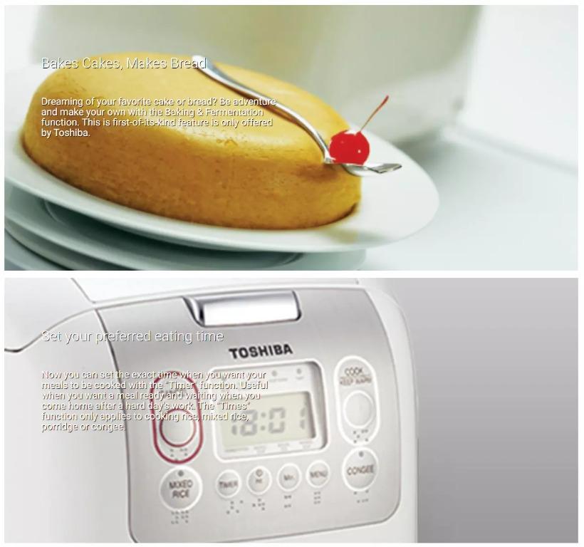 Toshiba RC10NMFEIS Rice Cooker 1.0L, TV & Home Appliances, Kitchen