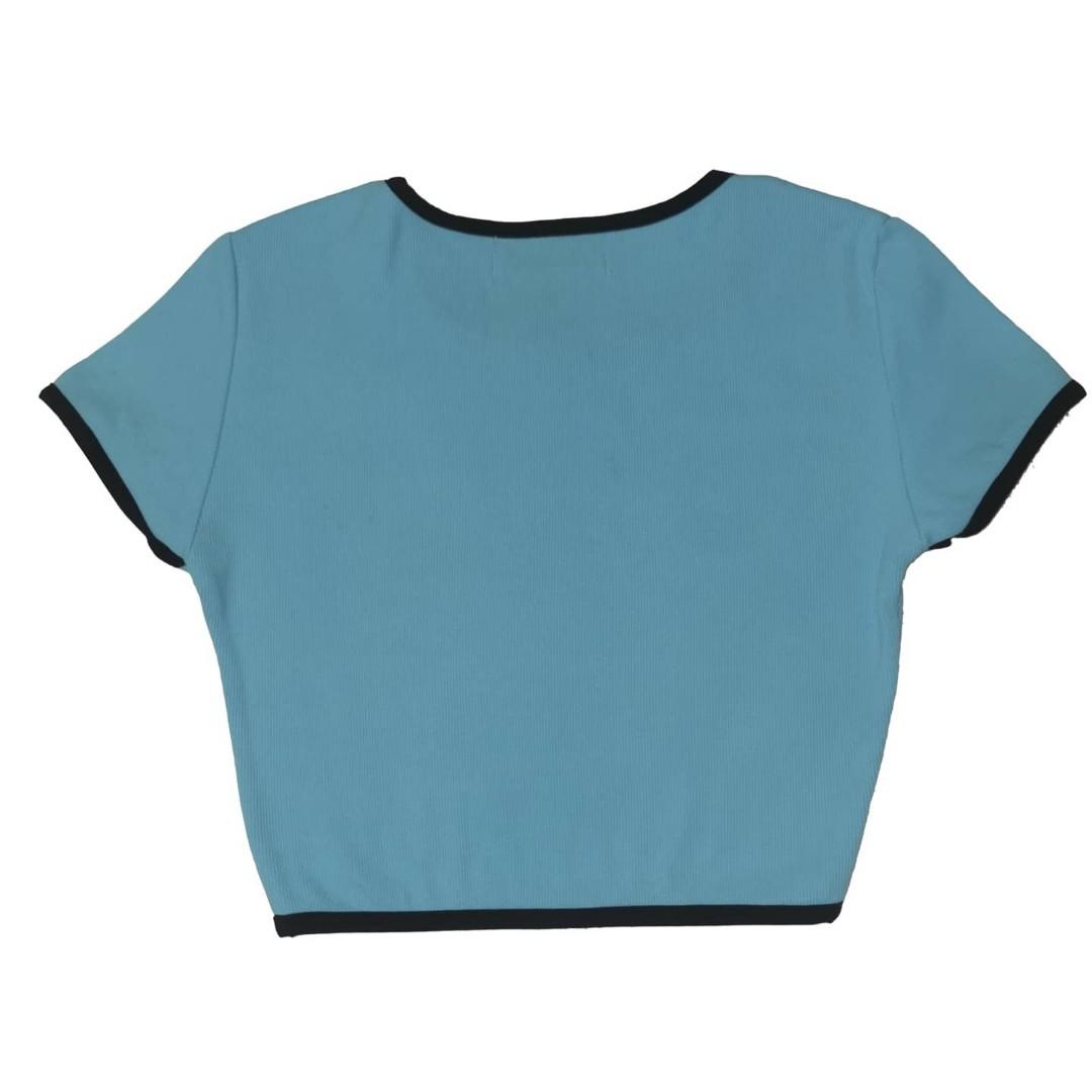 Baby Blue Vintage Chanel Style Tweed Cropped Tank Top – Sofia Nova Vintage