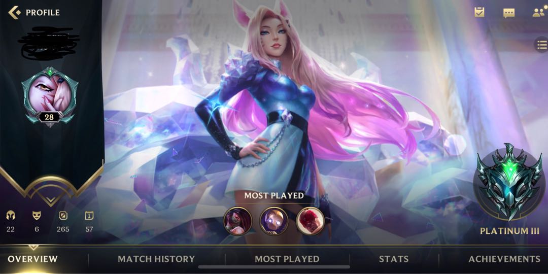 Wild Rift Plat 3 Account ( K/DA All Out Complete set except for Kaisa ...