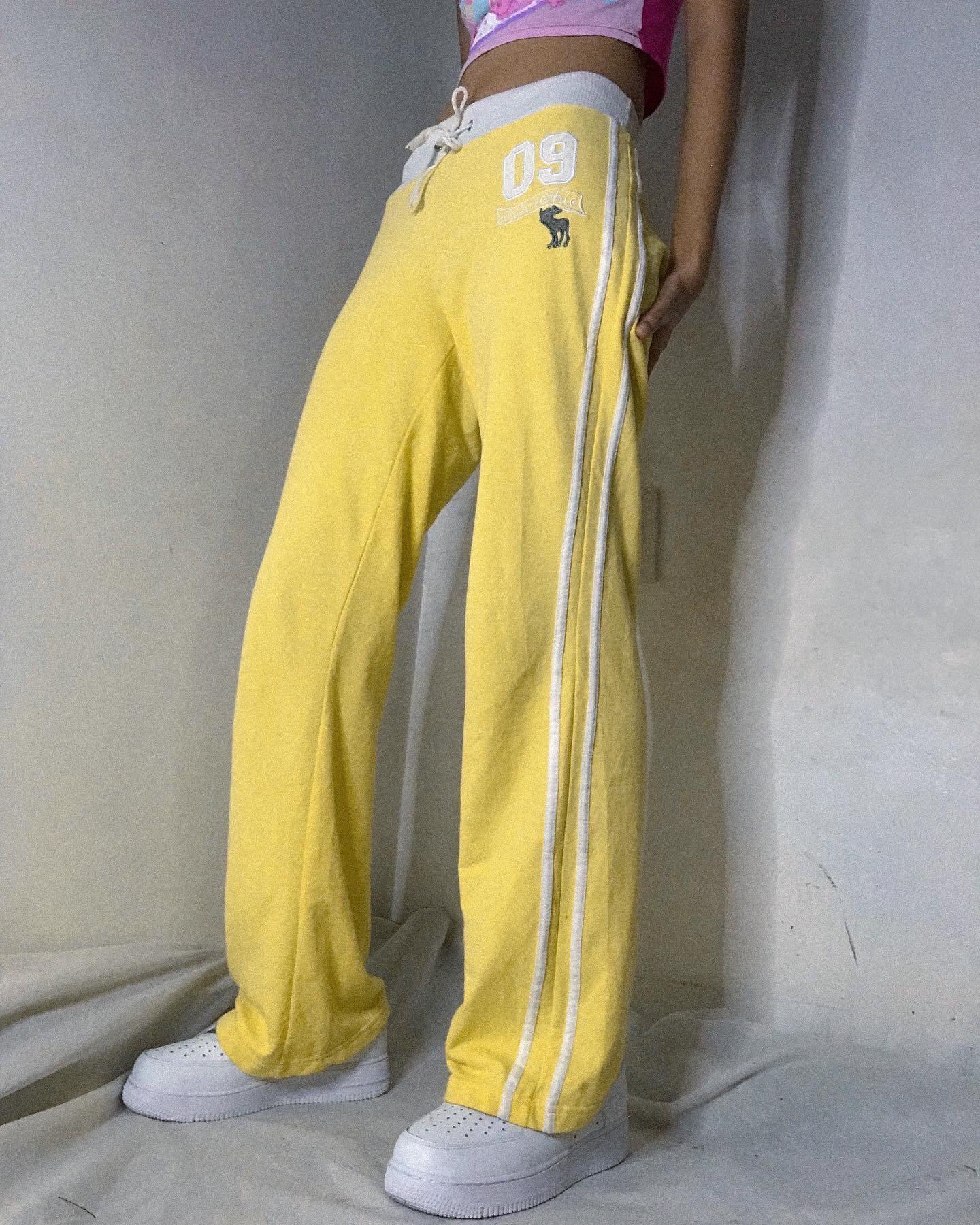 Yellow jogging pants deals