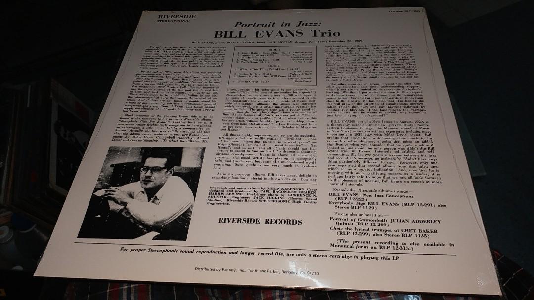 美版全新未開BILL EVANS TRIO PORTRAIT IN JAZZ LP, 興趣及遊戲, 收藏