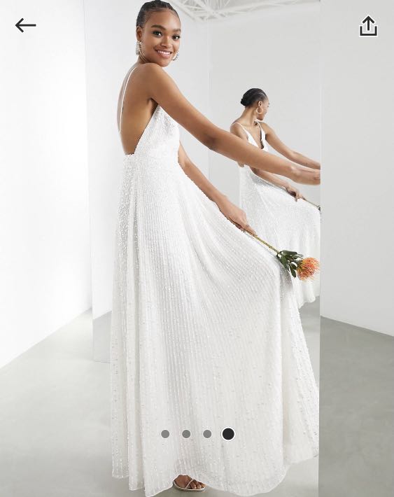 Asos sequin wedding dress deals
